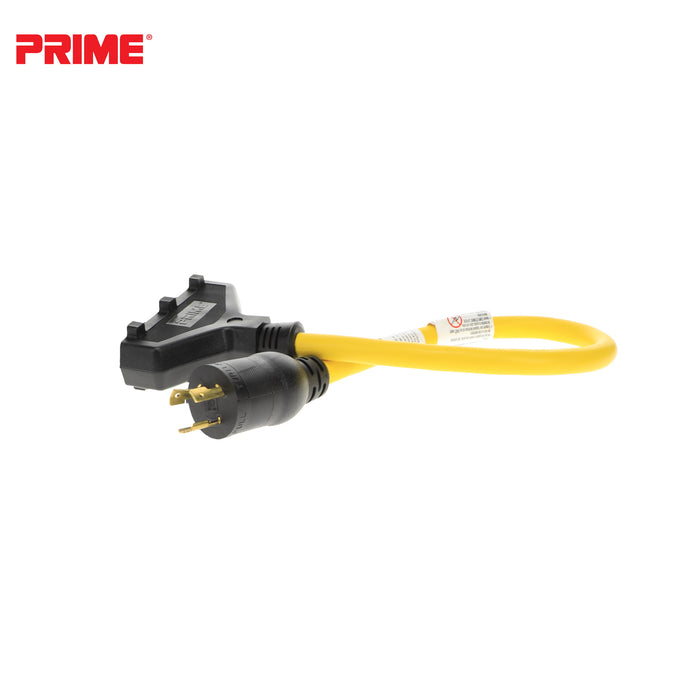 2ft 12/3 STW <br />Twist-to-Lock to U-Ground <br />3-Outlet Adapter