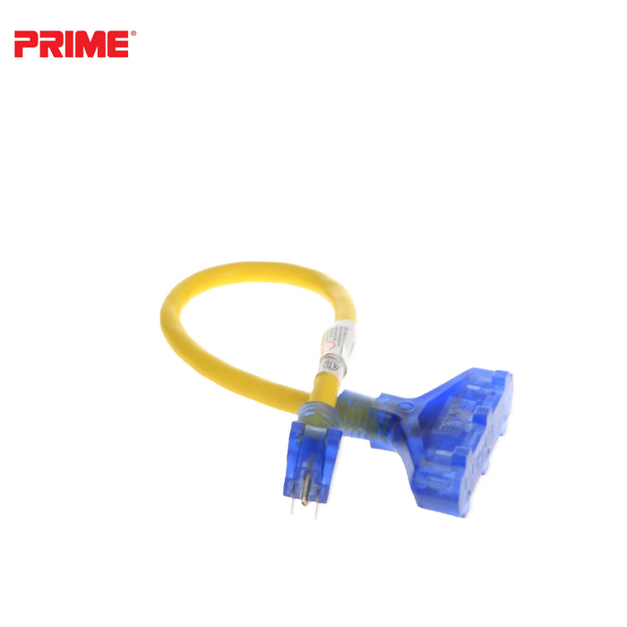Amp Detection <br/> 2ft 12/3 STW <br />3-Outlet Adapter<br/> with Visual Amperage Detection