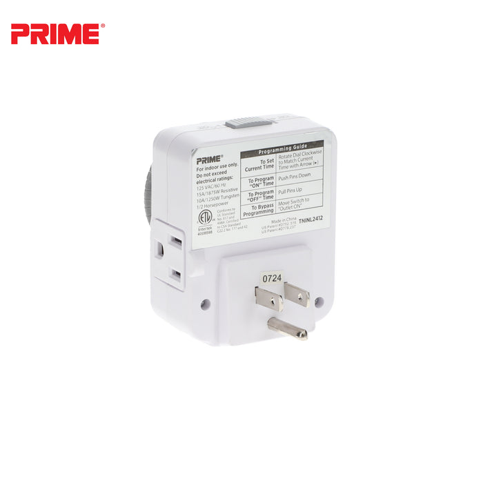 1 Outlet Indoor 24-Hour Timer <br />with Photocell Nightlight