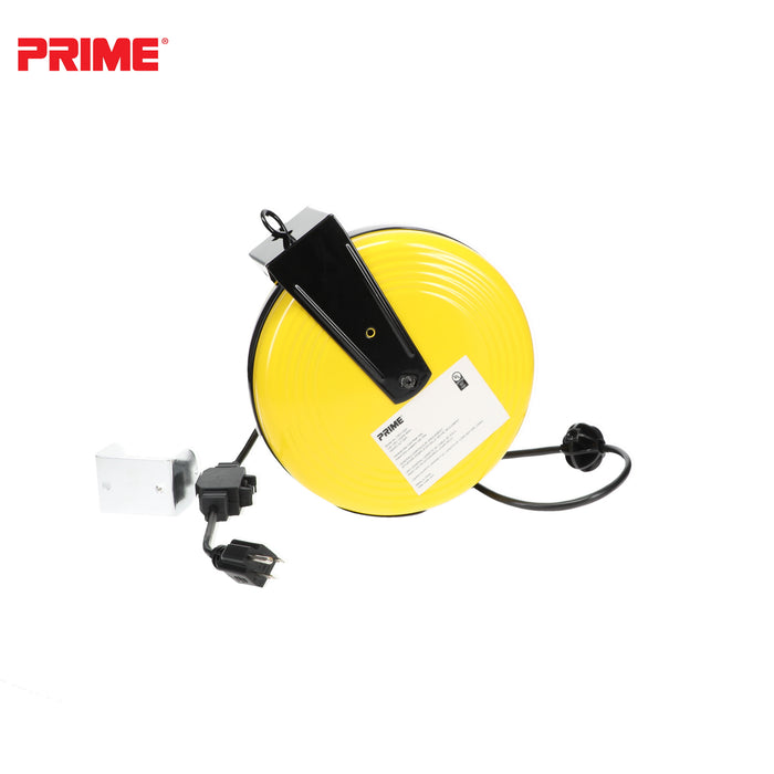 25ft 3-Outlet Retractable<br>Metal Cord Reel