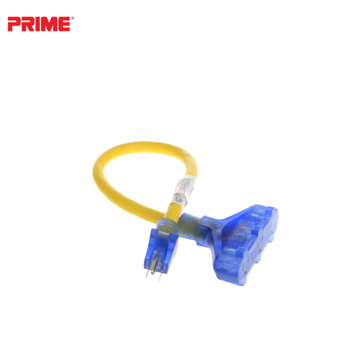 Amp Detection <br/> 2ft 12/3 STW <br />3-Outlet Adapter<br/> with Visual Amperage Detection