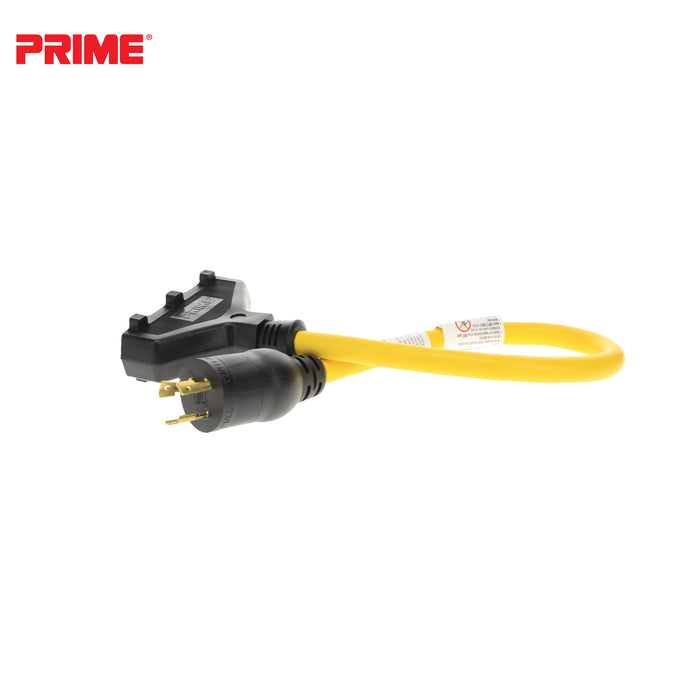 2ft 12/3 STW <br />Twist-to-Lock to U-Ground <br />3-Outlet Adapter