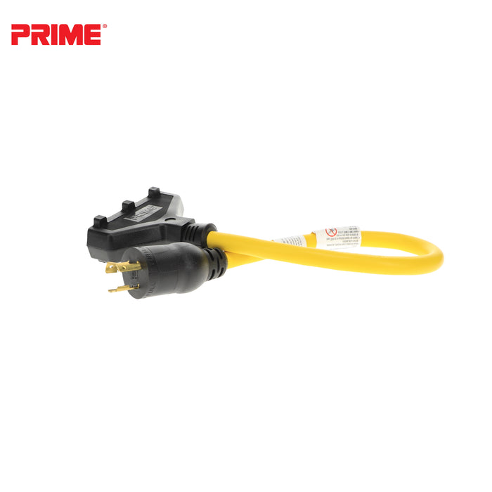 2ft 12/3 STW <br />Twist-to-Lock to U-Ground <br />3-Outlet Adapter