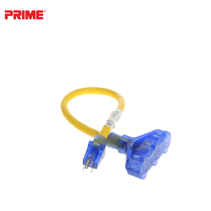 Amp Detection <br/> 2ft 12/3 STW <br />3-Outlet Adapter<br/> with Visual Amperage Detection