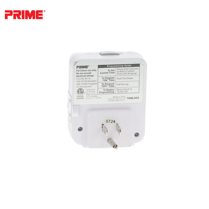1 Outlet Indoor 24-Hour Timer <br />with Photocell Nightlight