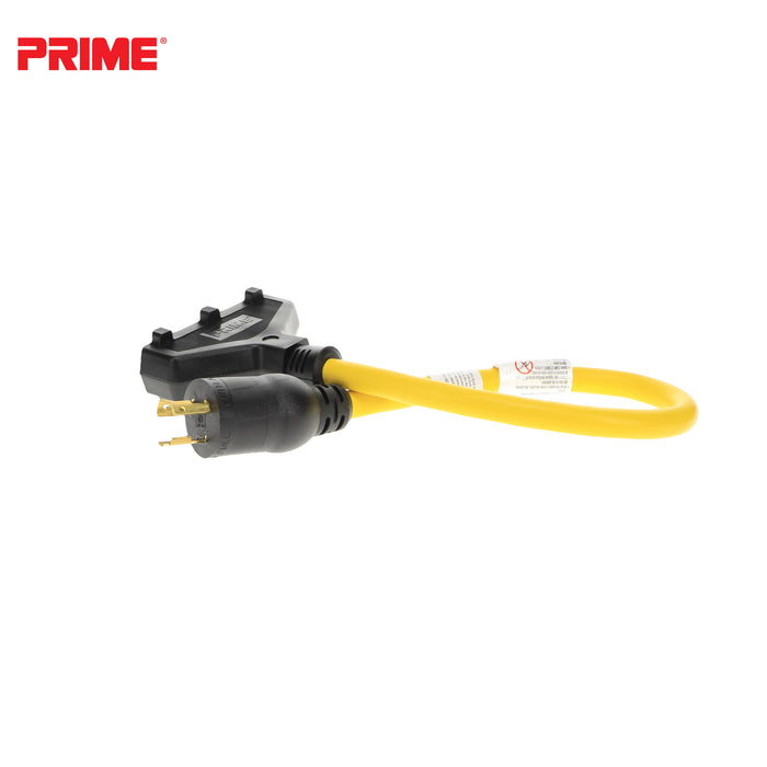 2ft 12/3 STW <br />Twist-to-Lock to U-Ground <br />3-Outlet Adapter