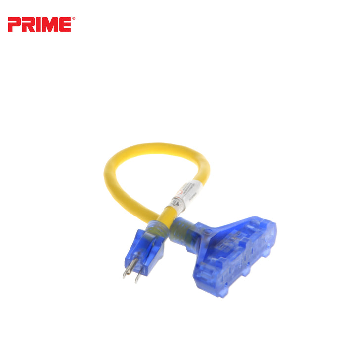 Amp Detection <br/> 2ft 12/3 STW <br />3-Outlet Adapter<br/> with Visual Amperage Detection