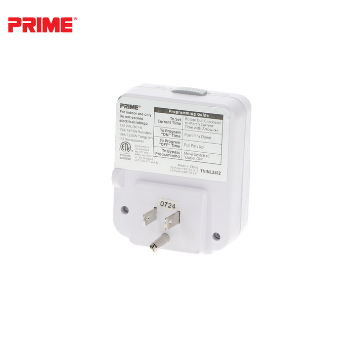 1 Outlet Indoor 24-Hour Timer <br />with Photocell Nightlight