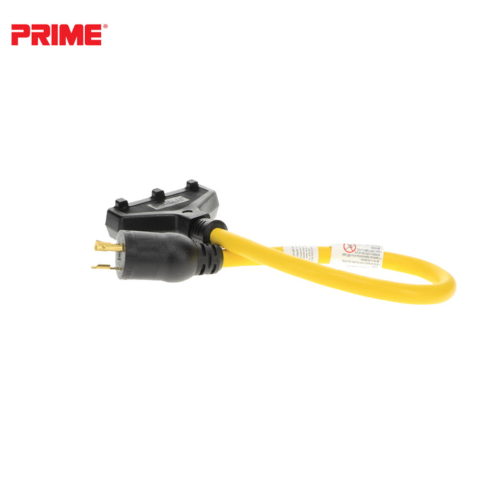 2ft 12/3 STW <br />Twist-to-Lock to U-Ground <br />3-Outlet Adapter