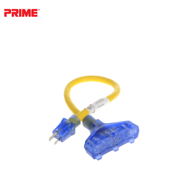 Amp Detection <br/> 2ft 12/3 STW <br />3-Outlet Adapter<br/> with Visual Amperage Detection