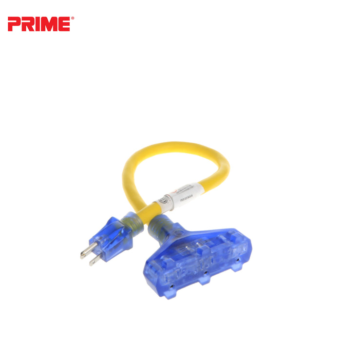 Amp Detection <br/> 2ft 12/3 STW <br />3-Outlet Adapter<br/> with Visual Amperage Detection