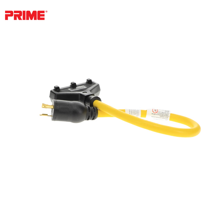 2ft 12/3 STW <br />Twist-to-Lock to U-Ground <br />3-Outlet Adapter