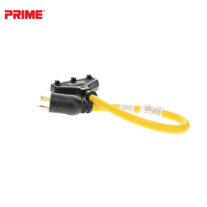 2ft 12/3 STW <br />Twist-to-Lock to U-Ground <br />3-Outlet Adapter