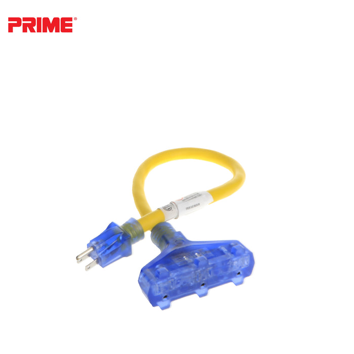 Amp Detection <br/> 2ft 12/3 STW <br />3-Outlet Adapter<br/> with Visual Amperage Detection