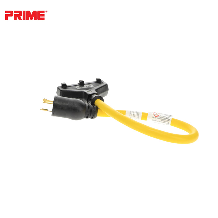 2ft 12/3 STW <br />Twist-to-Lock to U-Ground <br />3-Outlet Adapter