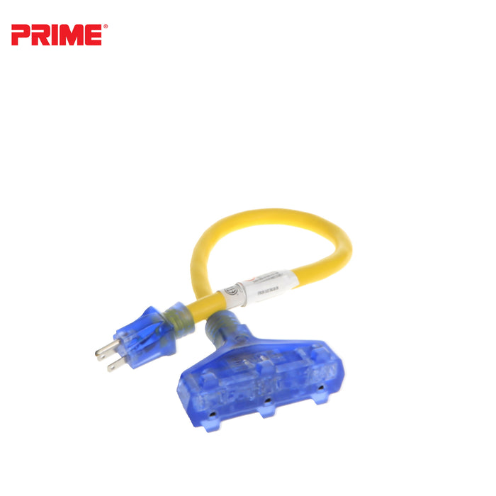 Amp Detection <br/> 2ft 12/3 STW <br />3-Outlet Adapter<br/> with Visual Amperage Detection