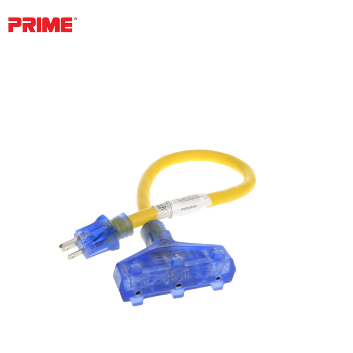 Amp Detection <br/> 2ft 12/3 STW <br />3-Outlet Adapter<br/> with Visual Amperage Detection