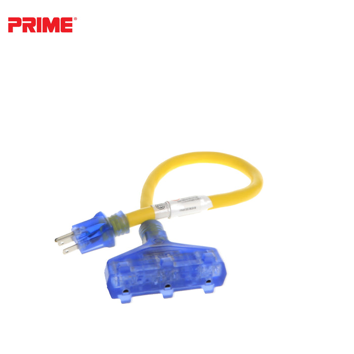Amp Detection <br/> 2ft 12/3 STW <br />3-Outlet Adapter<br/> with Visual Amperage Detection