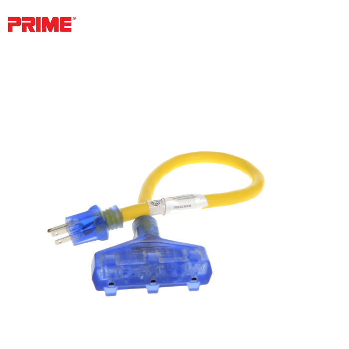 Amp Detection <br/> 2ft 12/3 STW <br />3-Outlet Adapter<br/> with Visual Amperage Detection