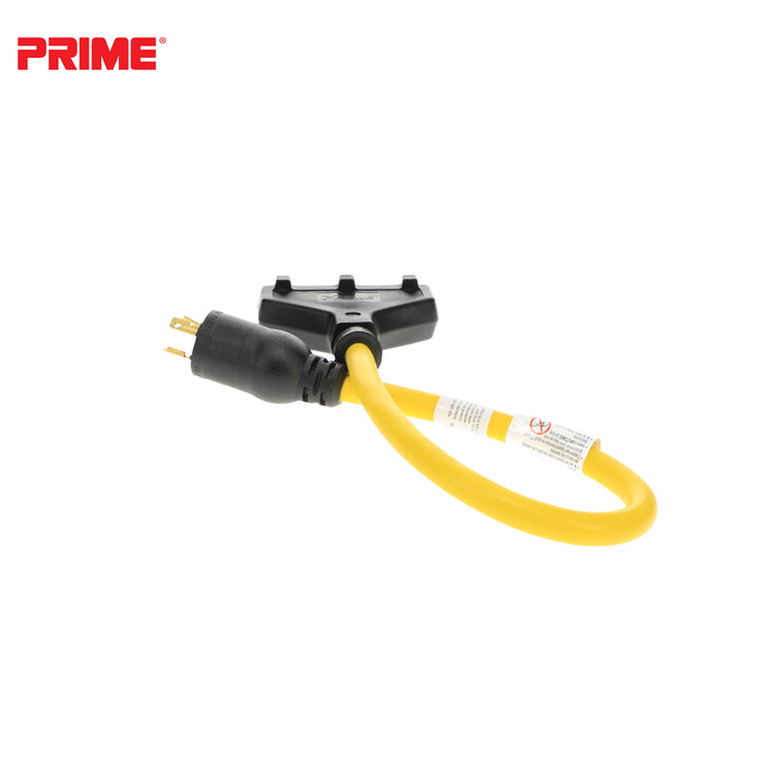 2ft 12/3 STW <br />Twist-to-Lock to U-Ground <br />3-Outlet Adapter