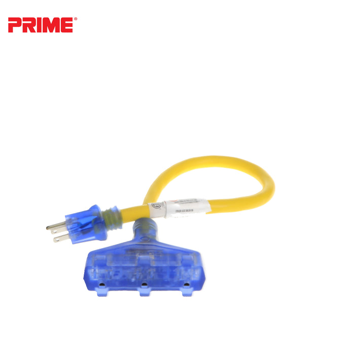 Amp Detection <br/> 2ft 12/3 STW <br />3-Outlet Adapter<br/> with Visual Amperage Detection