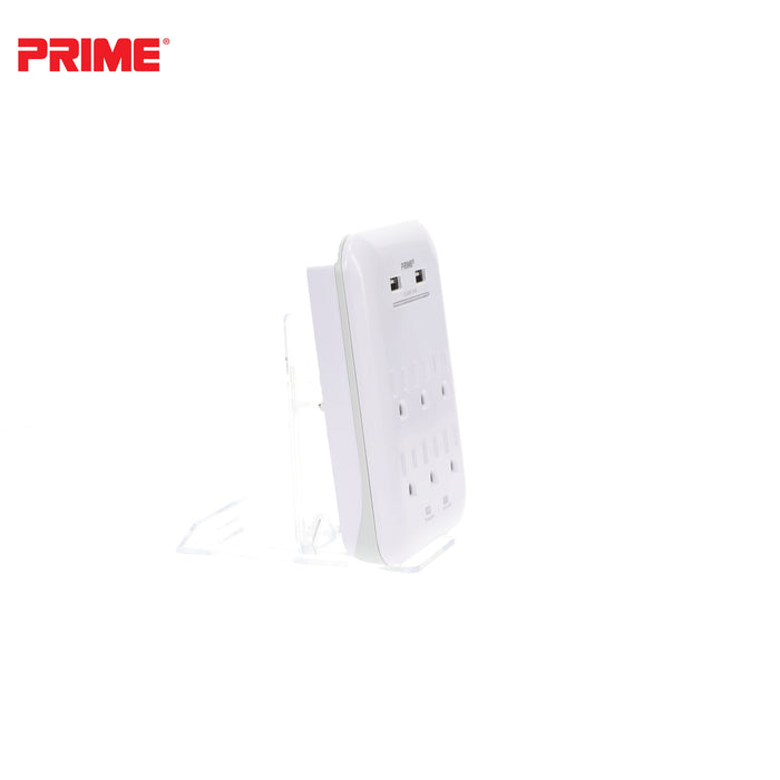 6 Outlet 1200 Joule Surge Tap<br>with 2-Port 3.4A USB Charger