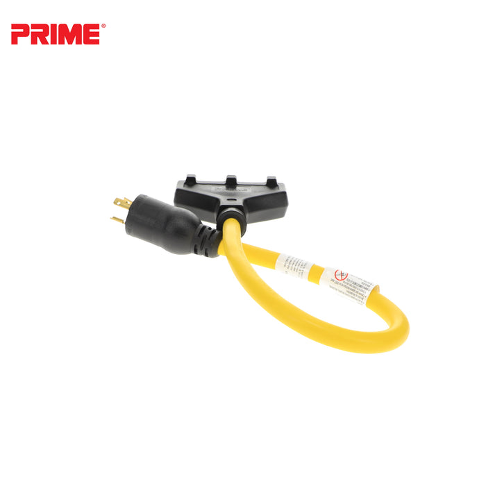 2ft 12/3 STW <br />Twist-to-Lock to U-Ground <br />3-Outlet Adapter