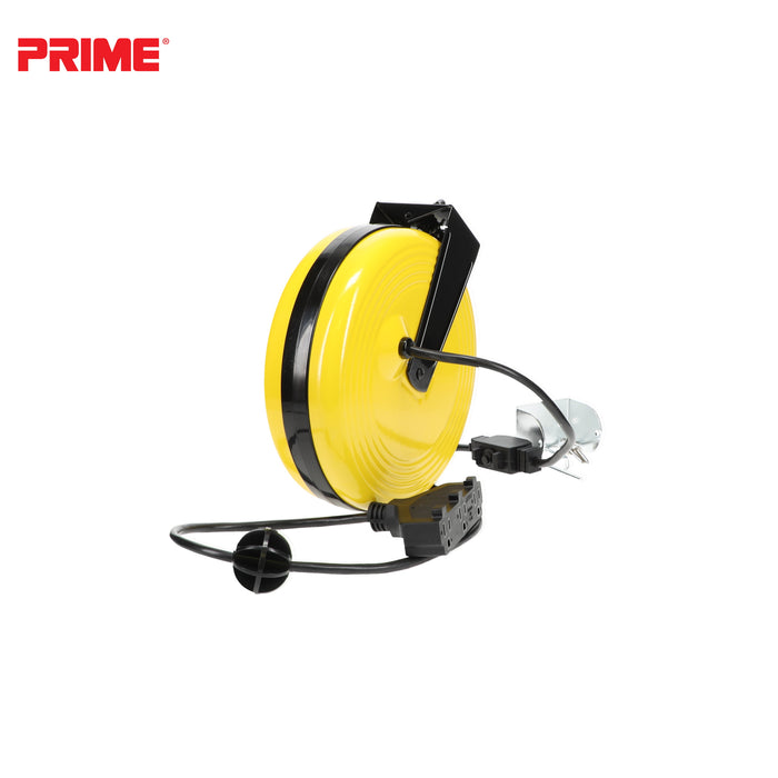 25ft 3-Outlet Retractable<br>Metal Cord Reel