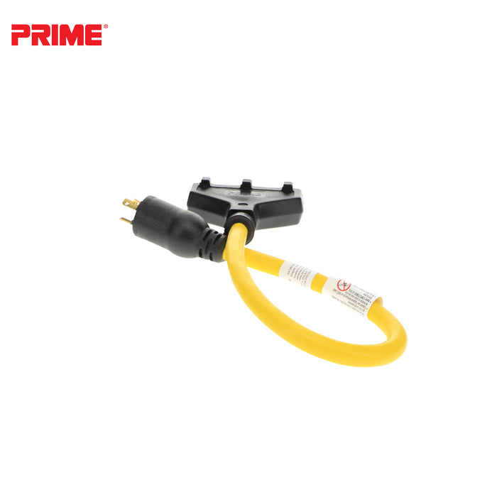 2ft 12/3 STW <br />Twist-to-Lock to U-Ground <br />3-Outlet Adapter