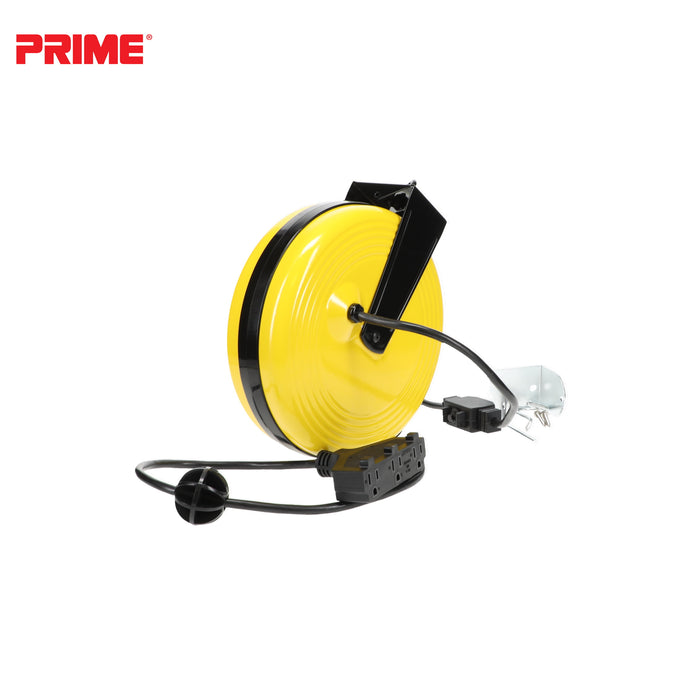25ft 3-Outlet Retractable<br>Metal Cord Reel