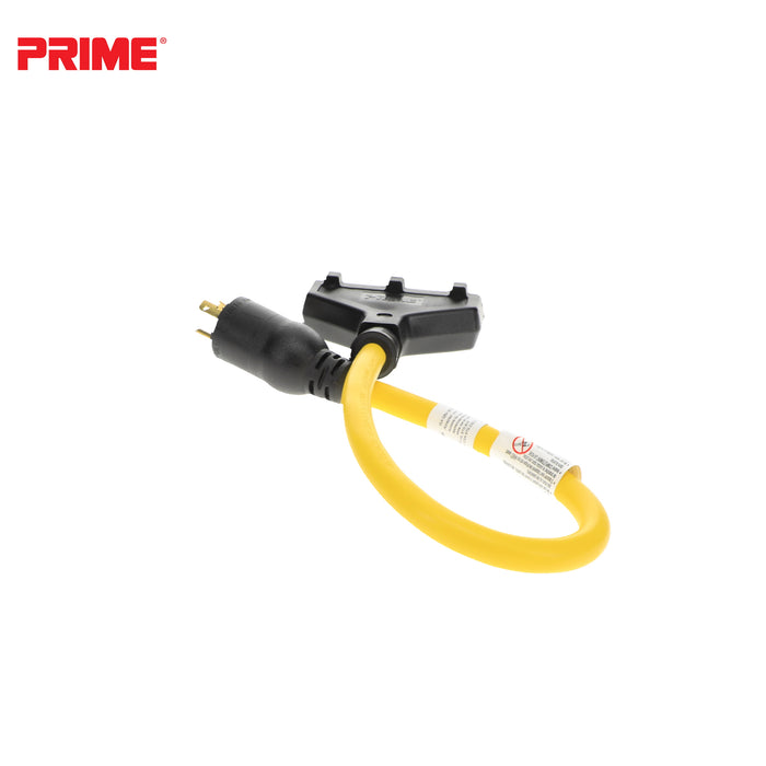 2ft 12/3 STW <br />Twist-to-Lock to U-Ground <br />3-Outlet Adapter