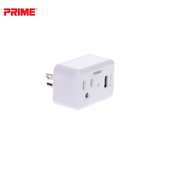 1 Outlet 150 Joule Surge Tap <br />with 1-Port 2.4A USB Charger