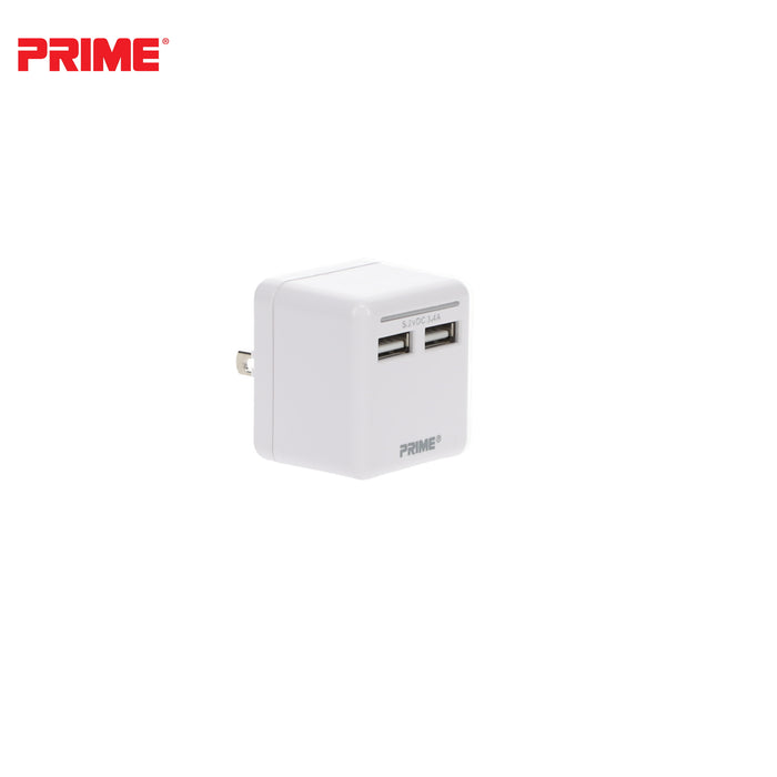 2-Port 3.4A USB Travel Charger<br>with Foldable Plug