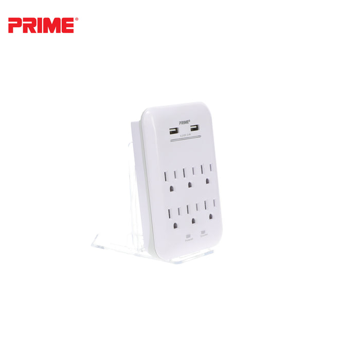 6 Outlet 1200 Joule Surge Tap<br>with 2-Port 3.4A USB Charger