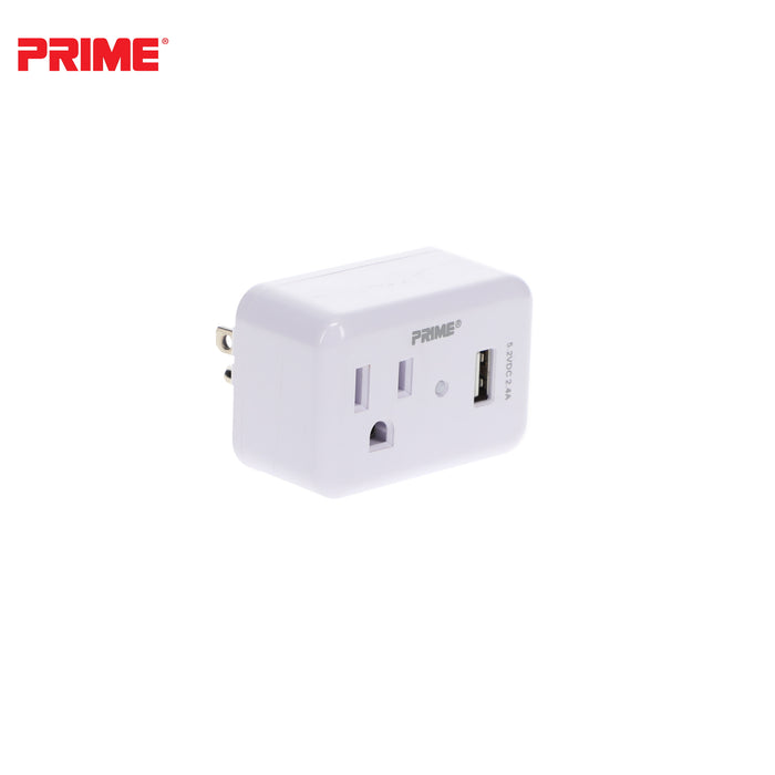 1 Outlet 150 Joule Surge Tap <br />with 1-Port 2.4A USB Charger