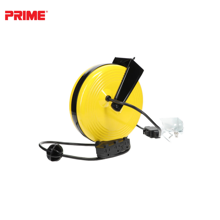 25ft 3-Outlet Retractable<br>Metal Cord Reel