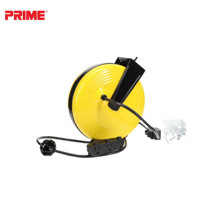 25ft 3-Outlet Retractable<br>Metal Cord Reel