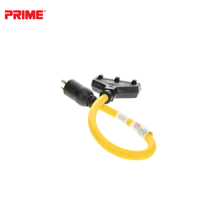 2ft 12/3 STW <br />Twist-to-Lock to U-Ground <br />3-Outlet Adapter