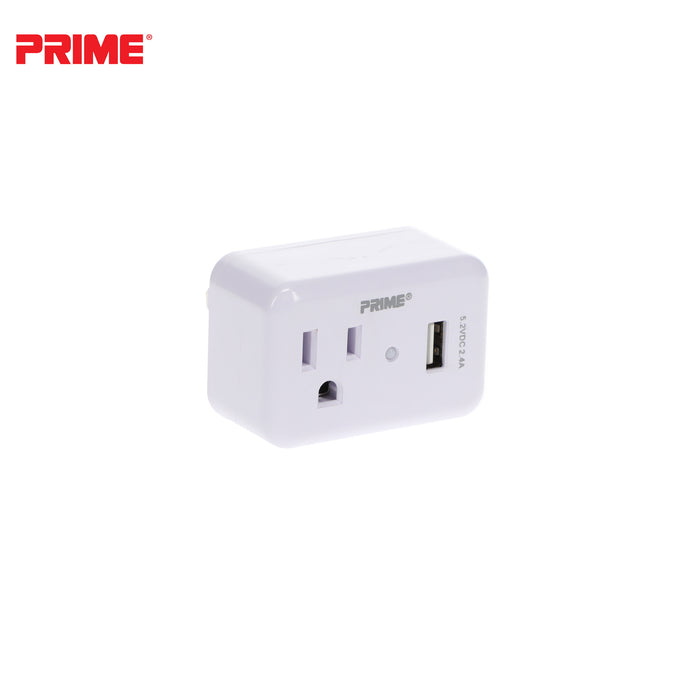 1 Outlet 150 Joule Surge Tap <br />with 1-Port 2.4A USB Charger