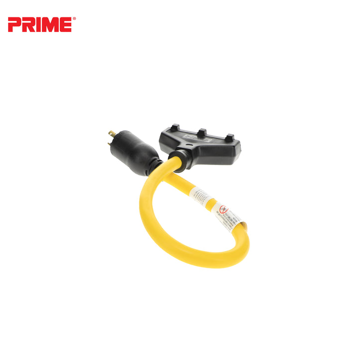 2ft 12/3 STW <br />Twist-to-Lock to U-Ground <br />3-Outlet Adapter
