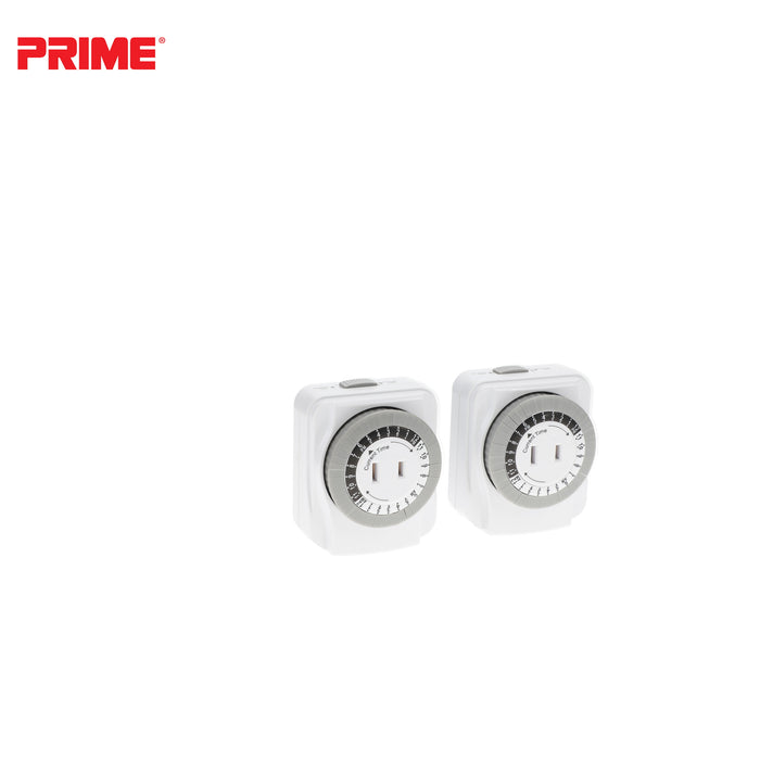 2 Pack 1 Outlet Indoor 24-Hour Timer with EZ Access Outlet
