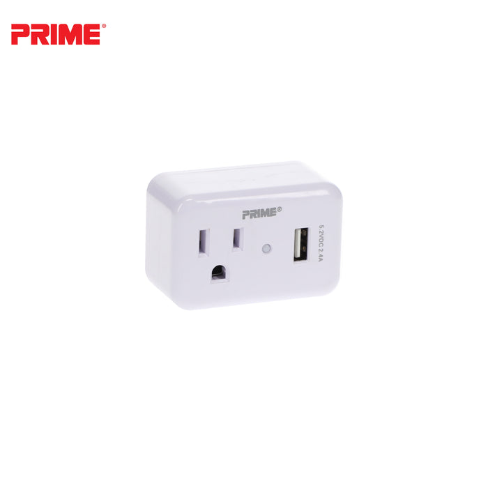1 Outlet 150 Joule Surge Tap <br />with 1-Port 2.4A USB Charger