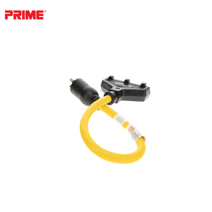 2ft 12/3 STW <br />Twist-to-Lock to U-Ground <br />3-Outlet Adapter