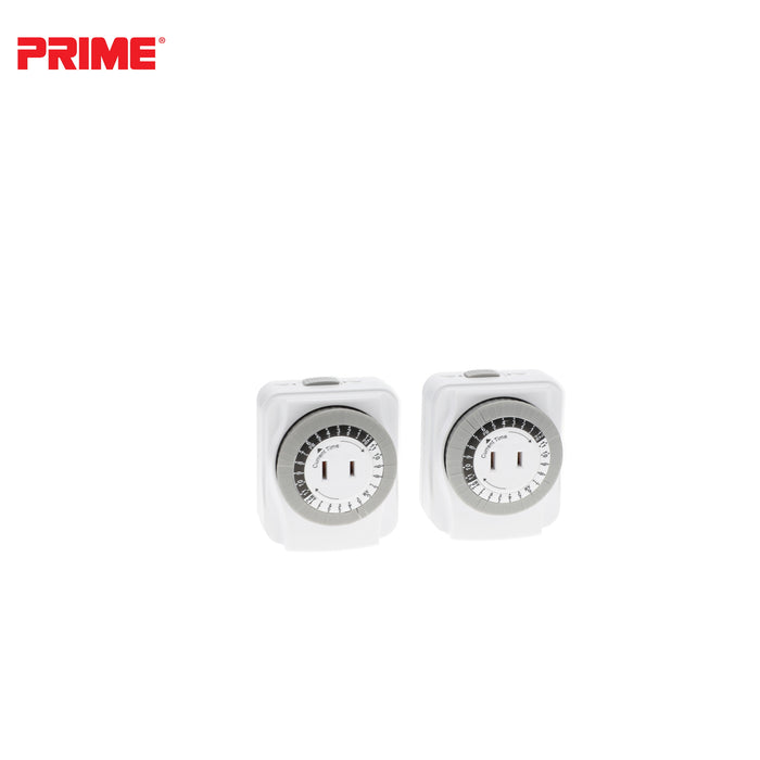 2 Pack 1 Outlet Indoor 24-Hour Timer with EZ Access Outlet
