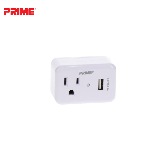 1 Outlet 150 Joule Surge Tap <br />with 1-Port 2.4A USB Charger