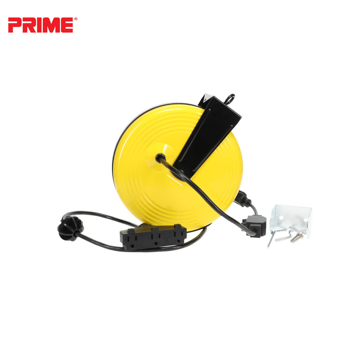 25ft 3-Outlet Retractable<br>Metal Cord Reel