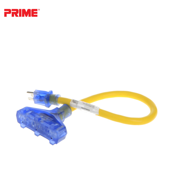 Amp Detection <br/> 2ft 12/3 STW <br />3-Outlet Adapter<br/> with Visual Amperage Detection