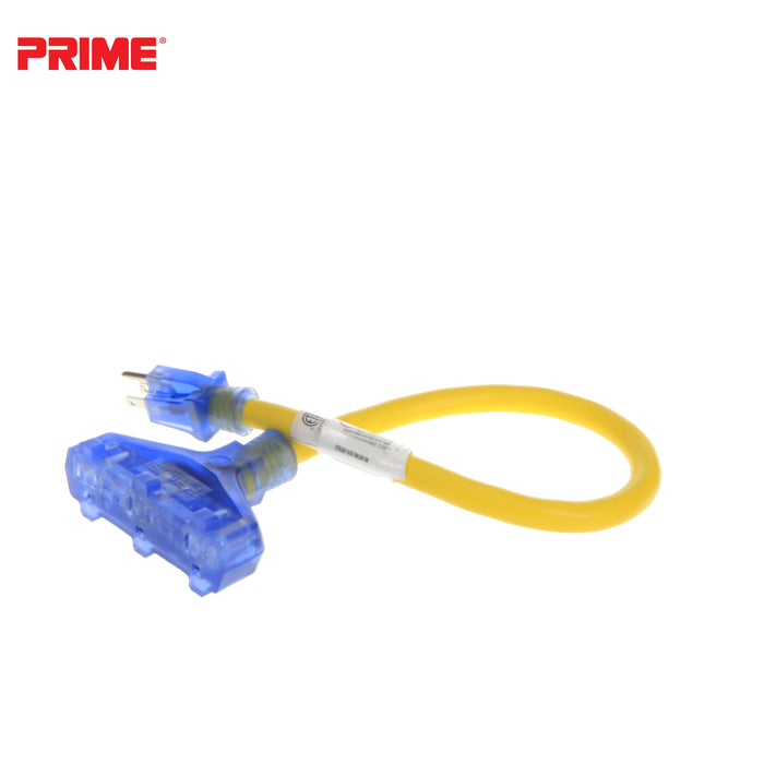 Amp Detection <br/> 2ft 12/3 STW <br />3-Outlet Adapter<br/> with Visual Amperage Detection