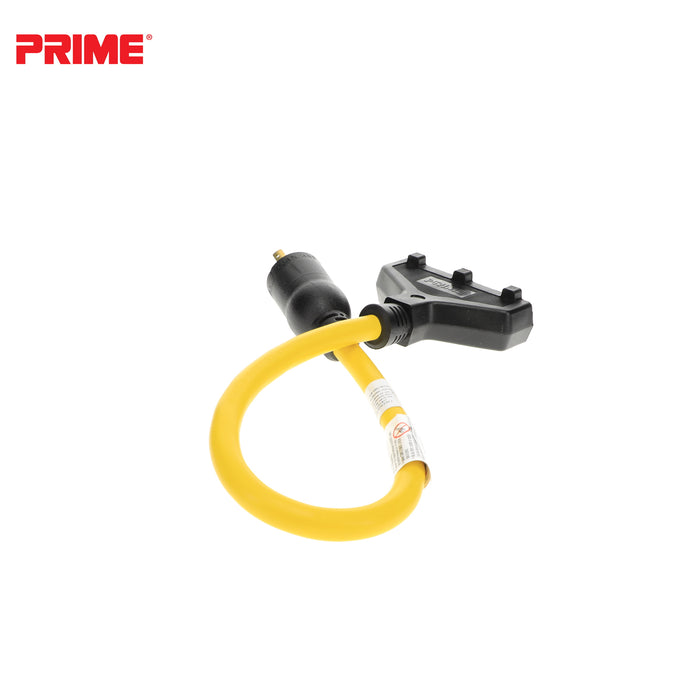 2ft 12/3 STW <br />Twist-to-Lock to U-Ground <br />3-Outlet Adapter