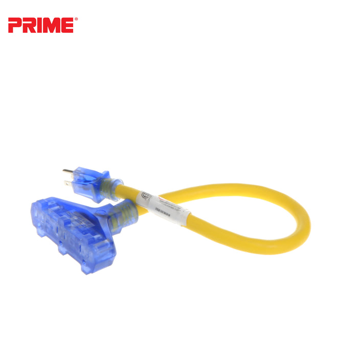 Amp Detection <br/> 2ft 12/3 STW <br />3-Outlet Adapter<br/> with Visual Amperage Detection